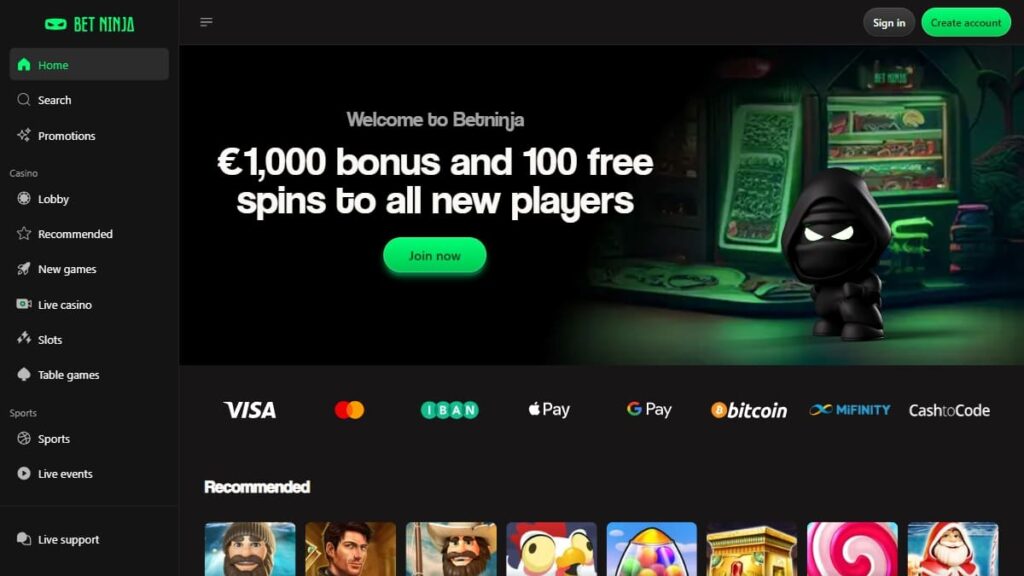 betninja casino zonder cruks homepage